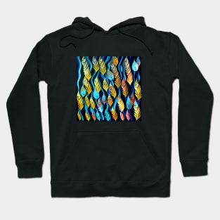 Wavy Feathers and Leaves Hoodie